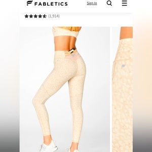 NWT Fabletics Trinity Motion365 High-Waisted Pocket Legging XS Chill/Matte Gold